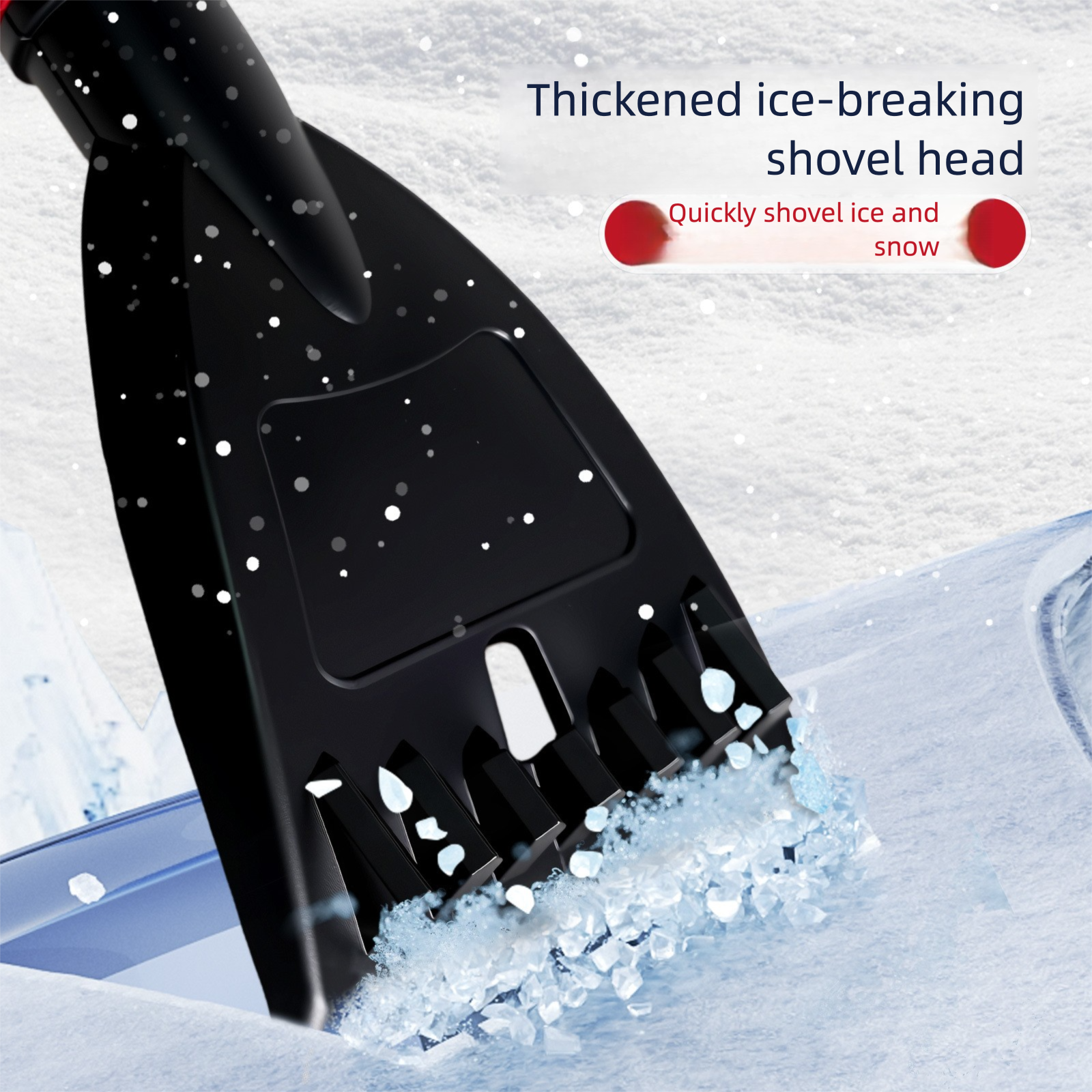 Snow Shovel for Winter Car Windshield Defrosting and Snow Removal, Ice Scraper for Clearing Snow