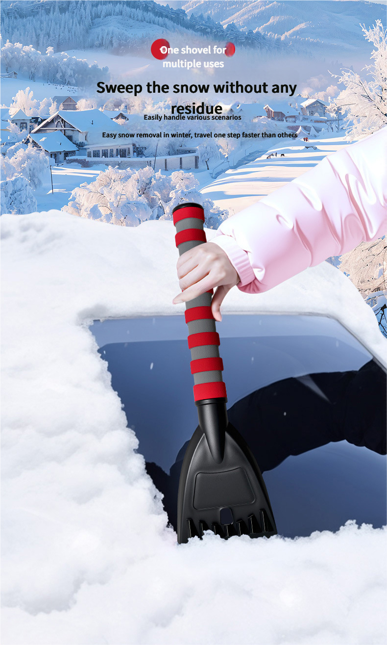 Snow Shovel for Winter Car Windshield Defrosting and Snow Removal, Ice Scraper for Clearing Snow