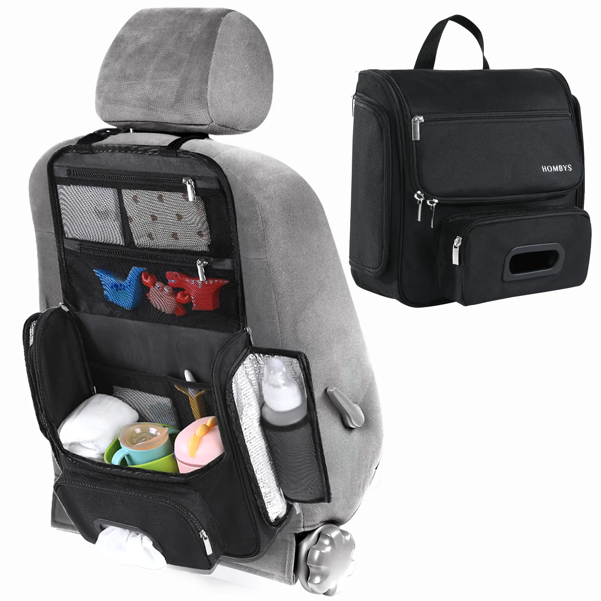Backseat Car Organizer Multifunctional Car Back Seat Oganizer (Black)