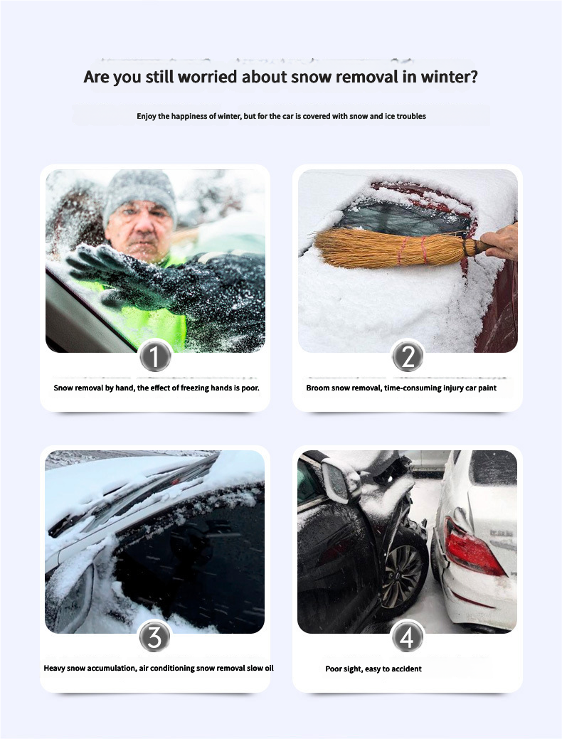 Snow Shovel for Winter Car Windshield Defrosting and Snow Removal, Ice Scraper for Clearing Snow