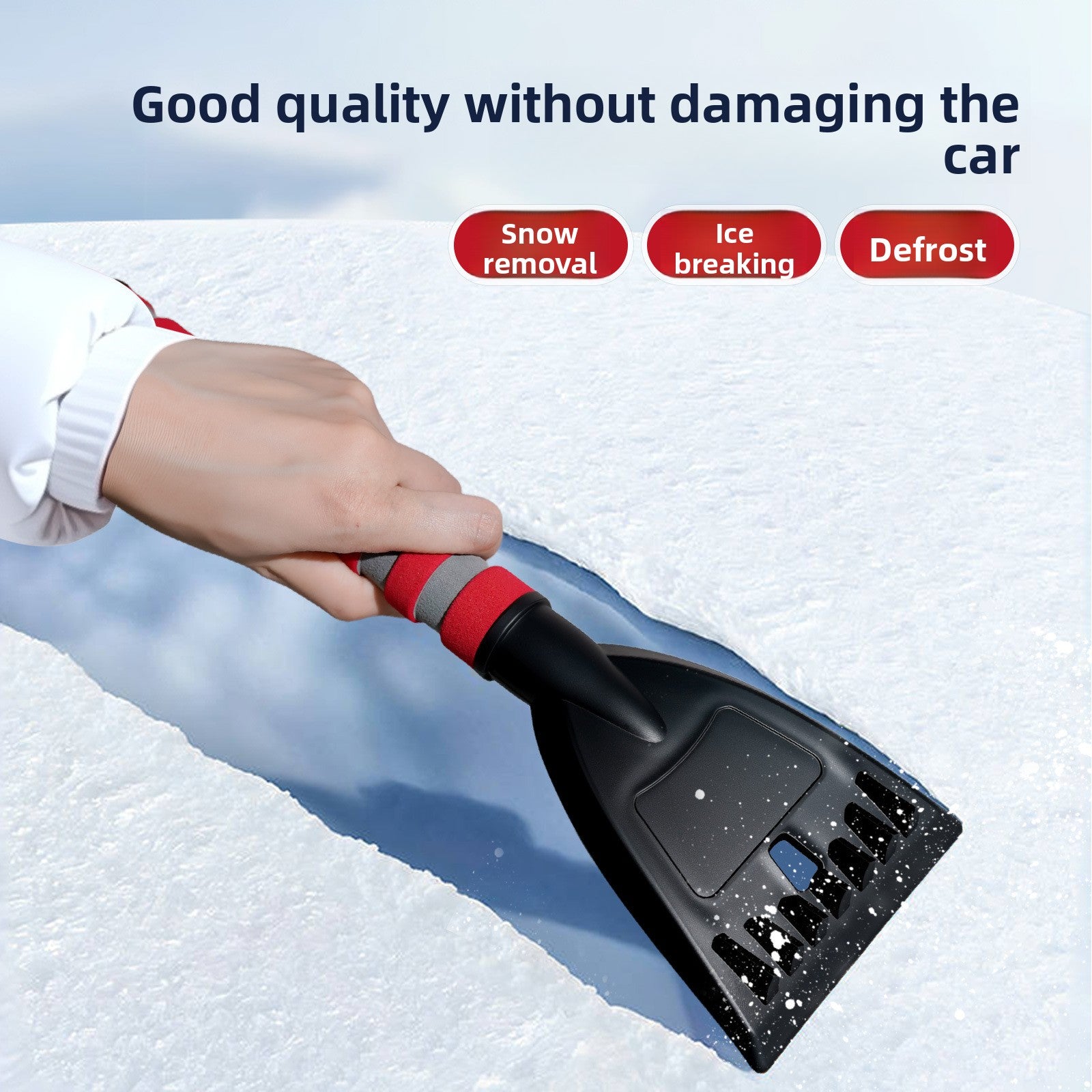 Snow Shovel for Winter Car Windshield Defrosting and Snow Removal, Ice Scraper for Clearing Snow